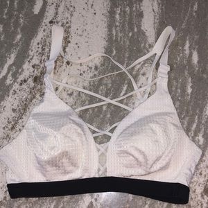 White Victoria Secret sports bra